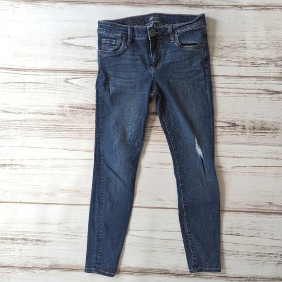 Kut for the Kloth Toothpick Skinny Distressed Jeans sz 4 Petite - Picture 1 of 7